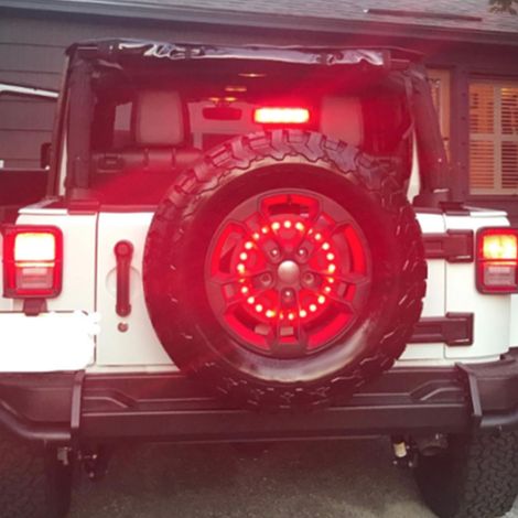 Luz de freno LED para la rueda de repuesto del Jeep Wrangler JK/JL 2007-2018 - 25 LED, fácil instalación (1/5)