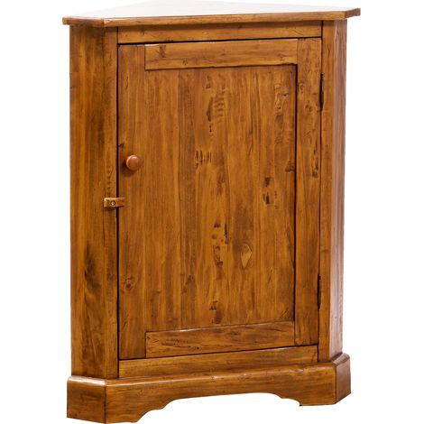 Angoliera Country in Legno massello di Tiglio Finitura Noce 50x50x92 cm (1/5)