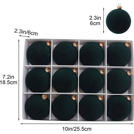 Boules De Noël En Velours - 12 Pièces - Diamètre 6 cm - Décoration Arbre De Noël - Flocage Texturé - Brun (1/5)