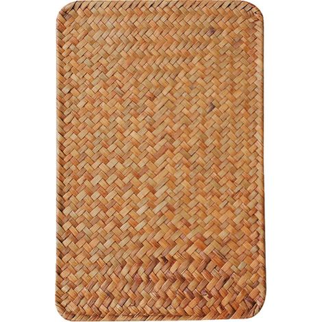 Set de table en jonc de mer tressé, sous-verre isolant, style rétro chinois, antidérapant, tapis à thé simple, napperon en paille tressée (1/5)