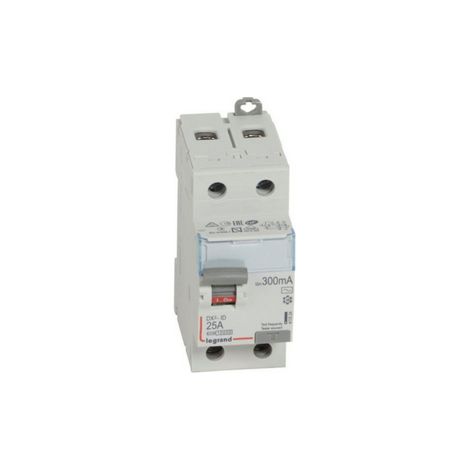 Interrupteur différentiel DX³-ID arrivée haute et départ bas à vis - 2P 230V 25A typeAC 300mA - 2 modules - 411524 - LEGRAND