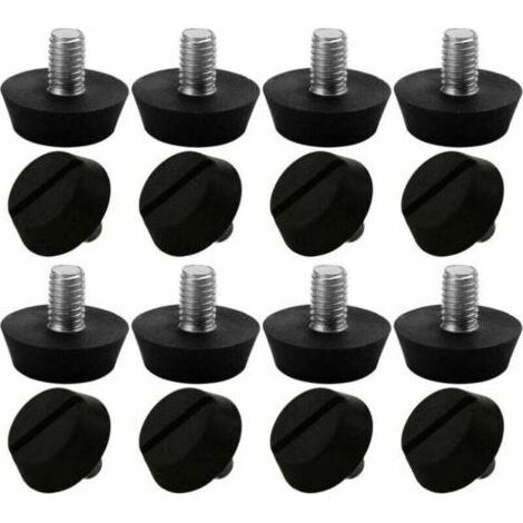 16pcs Pieds de Meubles Réglables Nivellement Patin Base Jambe Pied de Table Chaise Ajustables Protection Sol M6 x 10 x 20mm (1/4)