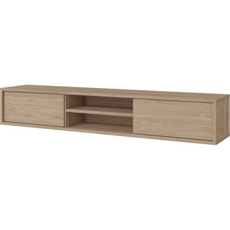Mobile TV 180cm, 2 porte e 2 nicchie collezione MAANUM. Colore rovere chiaro.