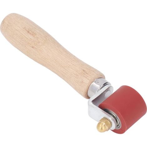 Hitzebeständige Walze (260 °C), 28 mm breit, 32 mm Durchmesser, ergonomisch lackiert, zum PVC-Schweißen (1/5)