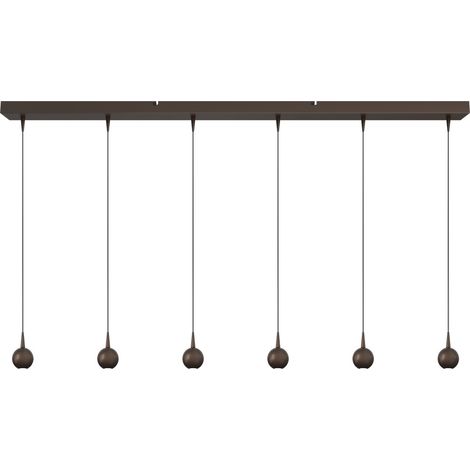 Lampe suspendue à 6 lampes Talana 130 cm cacao brun Ø 6 cm DTW - 2411-15-15-130-6 (1/3)