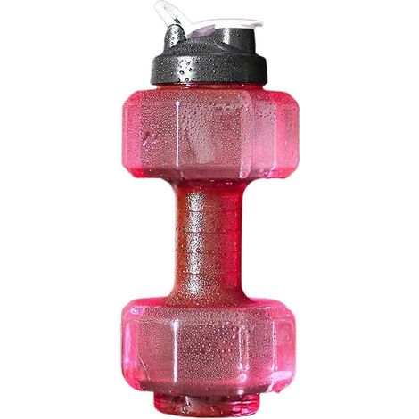 Gourde en forme d'haltère, grande capacité, en plastique, portable, pour le sport (1/5)