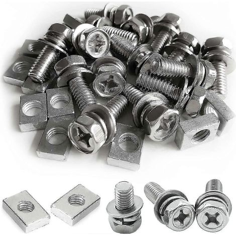 Kit de 15 vis et écrous M6x16 mm pour bornes de batterie de moto, en acier inoxydable, compatible avec quads, motos et scooters. WHBYV (1/4)