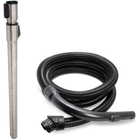 Tuyau d'aspiration flexible avec poignée courbée et tige télescopique en acier inoxydable pour aspirateur Miele C3, accessoires de tuyau 2 m (1/5)