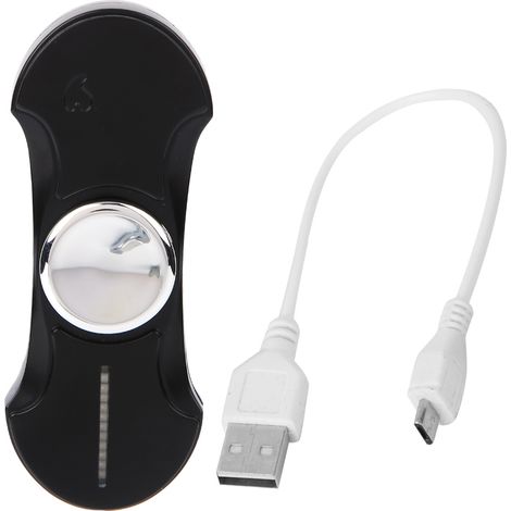 Chargeur USB briquet élégant, briquet barbecue extérieur, jouet rotatif au doigt, cadeau homme noir (1/5)