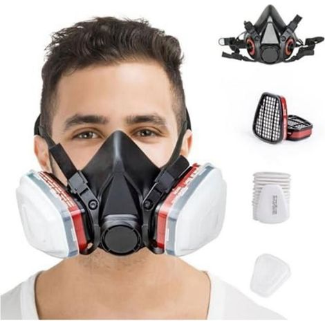 Masque à Gaz Respiratoire avec Filtre 6001, Masque à Gaz de Survie NucléAire et Chimique pour Peintu MASQUE DE PROTECTION DE CHANTI (1/4)