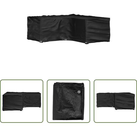 Rattanmöbel schützen - Gartenmöbel-Abdeckung in L-Form 16 Ösen 215x215x70 cm (1/5)