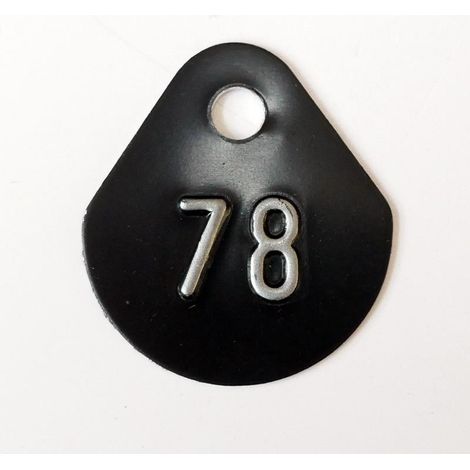 Chiffre goutte d'eau fond noir (à l'unité) estampé "78" en relief blanc hauteur d'écriture 11mm DERANCOURT