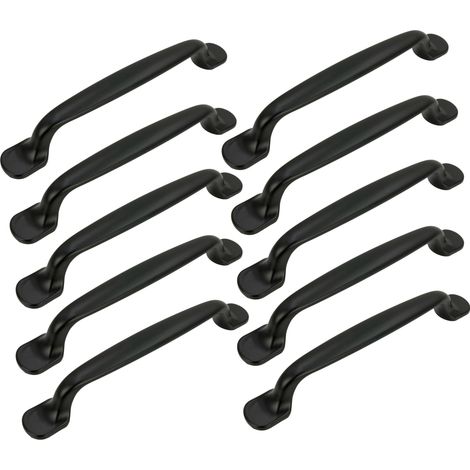 10 x Möbelgriff schwarz 128 mm Metall