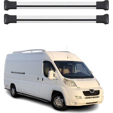 OMAC Aluminium Dachträger Querträger für Peugeot Boxer 2006-2026 – Max. 75 kg – 2 Stangen Silber (1/5)