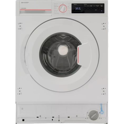 8 kg einbauwaschmaschine, 1400 u/min, weiß - Sharp - ES-NIB814BWNA (1/3)