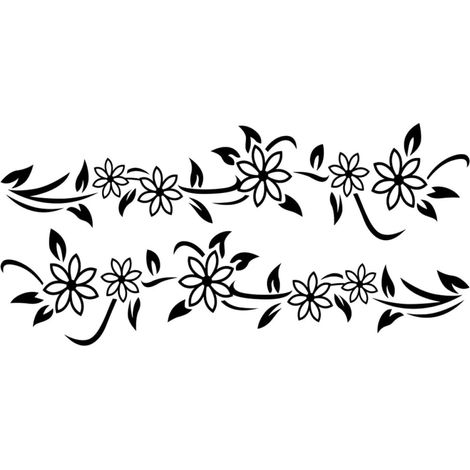Car Stickers Flower Decals in Black PVC Strong and Durable