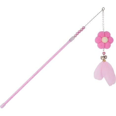 Baguette Interactive Pour Chat - Canne Rétractable 41,5 À 75 Cm - Avec 3 Jouets Amovibles (Plume Papillon Poisson) - 1 Pièce (1/5)