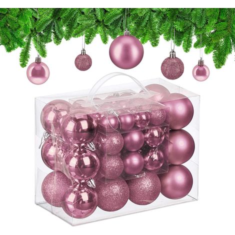 Juego de 50 adornos navideños de plástico para árbol de Navidad