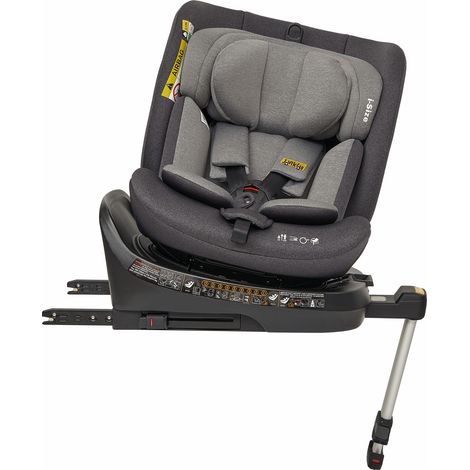 Silla de coche infantil 360° ISOFIX i-Size 40-150 cm reclinable con capota gris