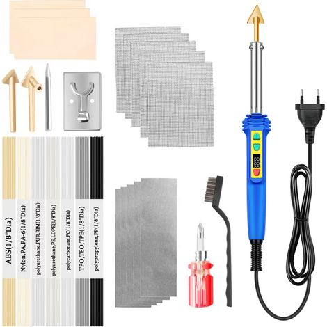 Kunststoffschweißset, 100-W-LED-Reparaturset mit einstellbarer Temperatur, digital, für Autostoßstange, Armaturenbrett, Kajak, Tankreparatur, EU-Stecker (1/5)