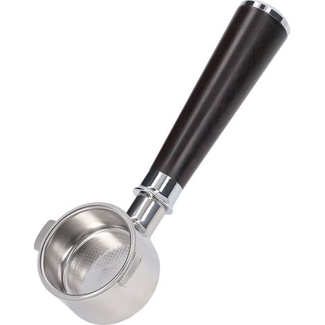 51-mm-Bodenloser Filter, 2 Halterungen, Edelstahlgriff mit afrikanischem Ebenholz für Delonghi ECO310 (1/5)