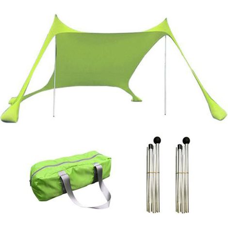 Auvent De Plage  Tente De Plage avec Auvent 210×150×170cm  Tente De Plage Anti Uv  avec 2 Tiges De Support, Il Peut Accueillir De 1 À 3 Personnes, pour Plage Pique-Nique Camping (1/5)