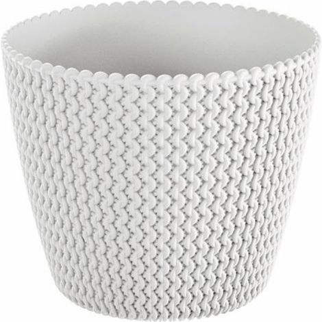 Prosperplast Maceta redonda 11,5L Prosperplast Splofy de plastico en color blanco, Ø29,5 x 24,9 cm