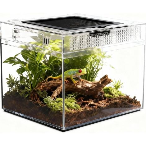 Terrarium pour Reptiles,301822cm Transparent Boîte d'élevage en Acrylique pour Reptiles, avec Trous d'air, pour Araignées, Grenouilles Cornues, Coléoptères, Lézard et Autres Reptiles (1279in) (1/5)
