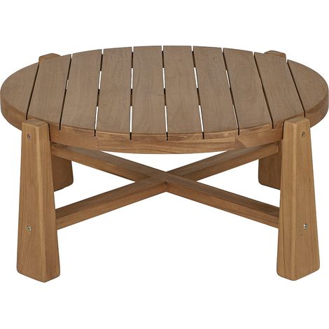 Mesa baja de jardín redonda de madera de teca maciza D82 cm CAROLINA (1/4)