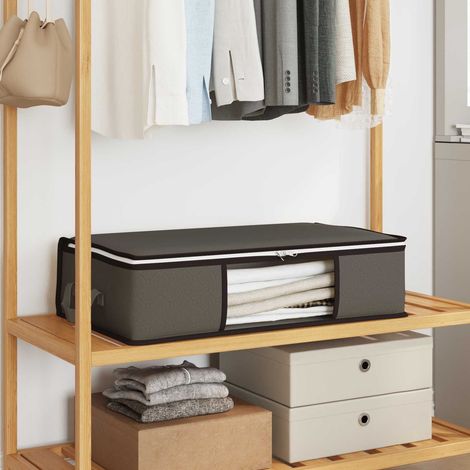 Caja de almacenamiento con ventana lateral transparente Gris