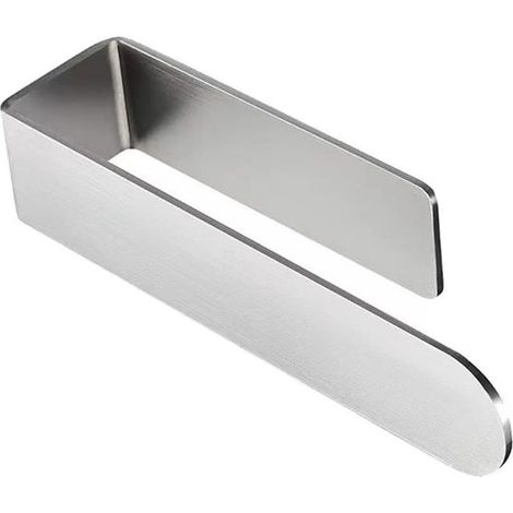 23cm wall-mounted towel rail in silver stainless steel with strong adhesive backing, no drilling required, for bathroom, kitchen and WC (1/5)