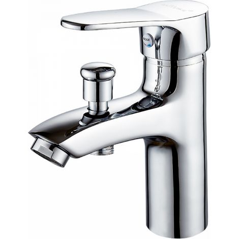 Badewannenarmatur, Einloch-Wasserhahn, warmer und kalter Dual-Use-Duschmischer aus Legierung, Badezimmer-Duscharmatur (1/5)