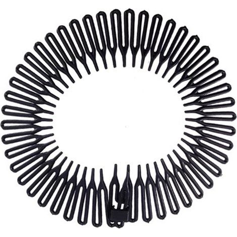 TrAdE Shop Traesio - 3 Cerchietto Frontino Raggiera Nero 10cm Ferma Capelli In Plastica Acconciatura -