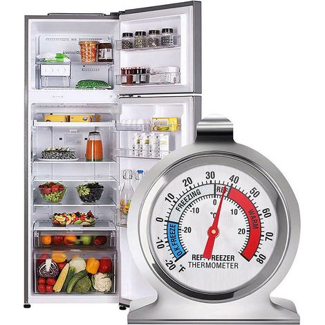 Thermomètre de réfrigérateur en acier inoxydable Thermomètre de congélateur Thermomètre de congélateur Thermomètre de congélateur, Ensoleillé (1/5)