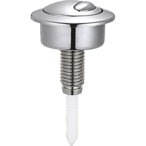 Boutons Poussoirs Chasse D'eau, Bouton Chasse D'eau WC de Toilette, Chromé, Compatible avec valve Optima 49, Matériau ABS, Argent (1/4)