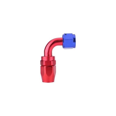 Adaptateur de refroidisseur d'huile AN8 à 90° avec raccord pivotant – aluminium anodisé bleu et rouge, lot de 1