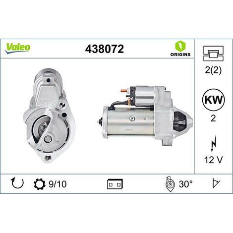 Démarreur VALEO 438072 AUDI 068911023S 068911023SX 068911024B 068911024BV