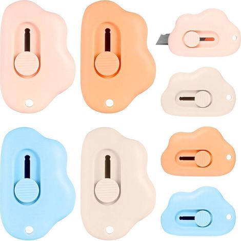 8x Mini cutters, ouvre-colis rétractable, portable, 4 couleurs