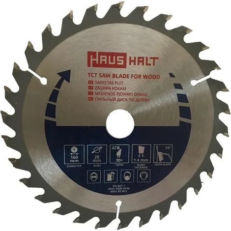 Lame de scie circulaire Haushalt 210x30x100 acier 100 dents