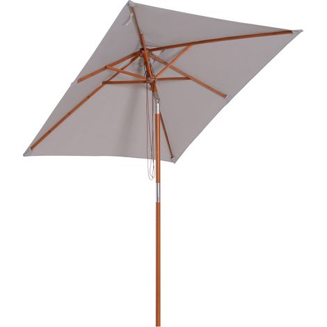 Ombrellone da Giardino 2x1,5 m Palo Ø38 mm in Legno Grigio (1/5)