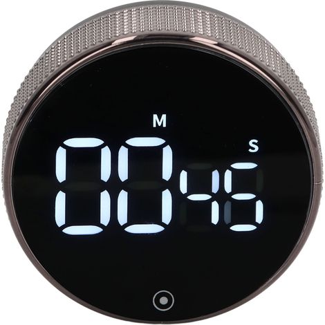 Leiser magnetischer Küchentimer, LED-Countdown-Timer für Kinder, Schwarz (1/5)