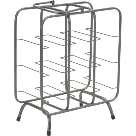 Flaschenhalter mauro ferretti Metall dunkelgrau 40x23 cm