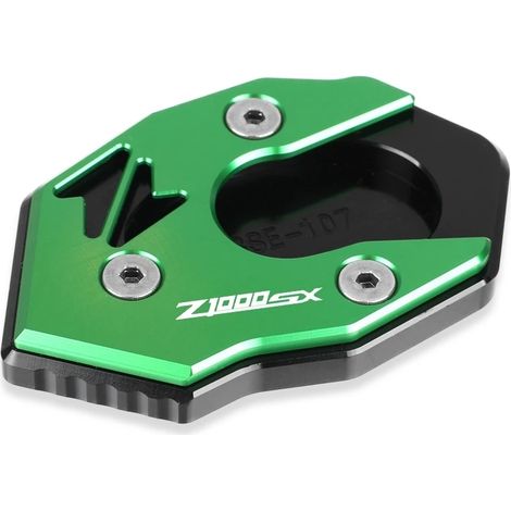 (Logo Z1000SX vert) Compatible avec KAWASAKI NINJA 1000SX (2010-2021) - Béquille latérale CNC - Extension de béquille - Plaque de support - Maxpower (1/4)