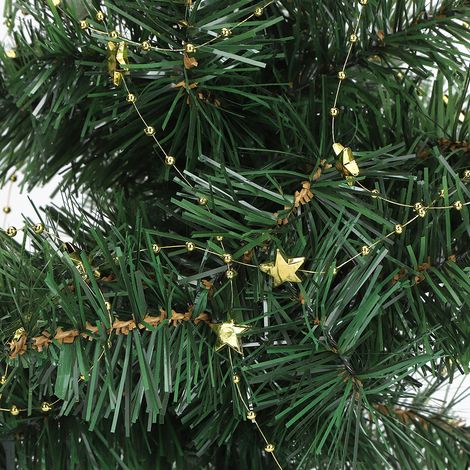 2 pièces Perles Étoiles à 5 Branches en ABS pour Bouquet de Mariée Décoration de Noël (Rouleau Doré 10m)