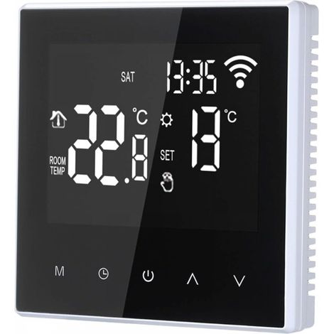 Thermostat intelligent, régulateur de température numérique, chauffage électrique au sol programmable hebdomadaire avec grand écran LCD, pour maison, école, bureau, hôtel, 16 A (pas de type Wi-Fi) (1/5)