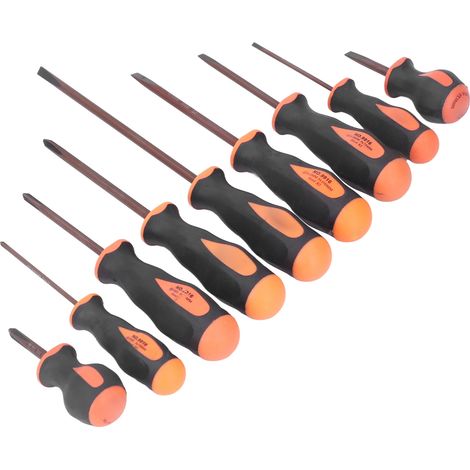 9-teiliges Set magnetischer Bit-Schraubendreher aus S2-Legierungsstahl mit Kreuzschlitz und ergonomischem Griff (1/5)