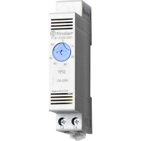 Finder Termostato per armadio elettrico 7T.81.0.000.2301 250 V/AC 1 NA (L x L x A) 88.8 x 17.5 x 47.8 mm 1 pz.