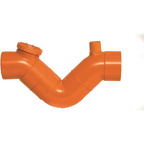Sifone con sfiato in pvc (1 Tappo) : Diametro - 80 (1/3)