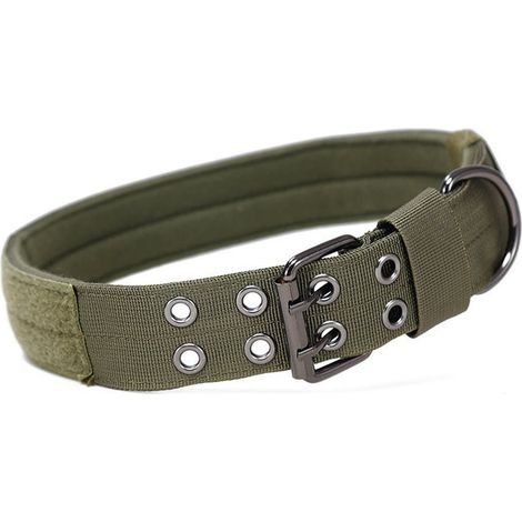 1 collier tactique en nylon pour chien de grande et moyenne taille, taille réglable, laisse pour chien