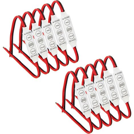 Module de commande filaire 10 x 12 V avec flash stroboscopique pour bande/ampoules LED de voiture ou de maison (1/5)